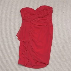 Minuet Strapless Coral Red Dress. Women’s Large.